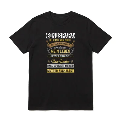 Bonus Papa Sohn Bonusvater Himmelfahrt T-Shirt – Klassisches T-Shirt in Schwarz