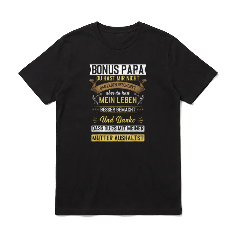 Bonus Papa Sohn Bonusvater Himmelfahrt T-Shirt – Klassisches T-Shirt in Schwarz