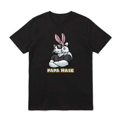Papa Hase Vater Vatertag T-Shirt – Klassisches T-Shirt in Schwarz