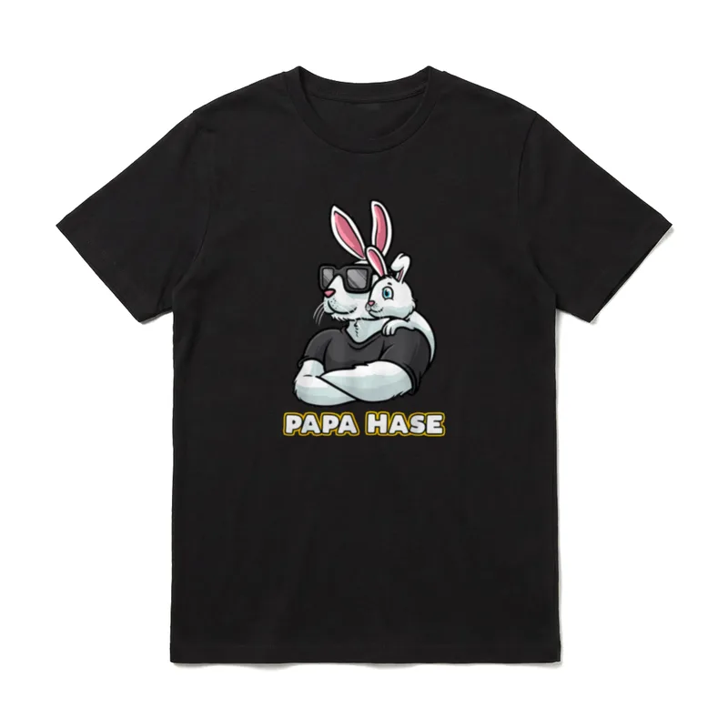 Papa Hase Vater Vatertag T-Shirt – Klassisches T-Shirt in Schwarz