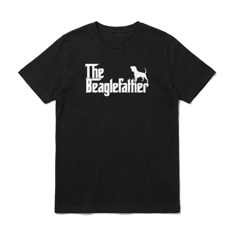 Funny Beagle Owner The T-Shirt – Schriftzug „The Beaglefather“ mit Beagle-Silhouette – Klassisches T-Shirt in Schwarz