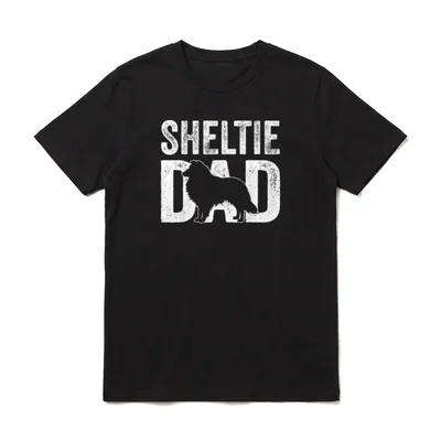Retro Sheltie Dad Papa T-Shirt – Klassisches T-Shirt in Schwarz