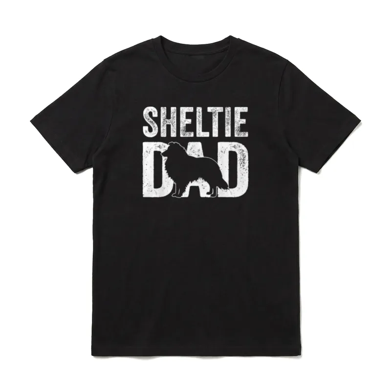 Retro Sheltie Dad Papa T-Shirt – Klassisches T-Shirt in Schwarz