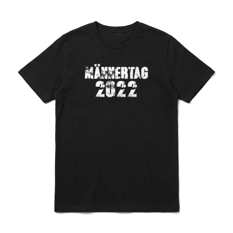 Männertag 2022 Himmelfahrt Vatertag T-Shirt – Schriftzug „MÄNNERTAG 2022“ im Used-Look – Klassisches T-Shirt in Schwarz