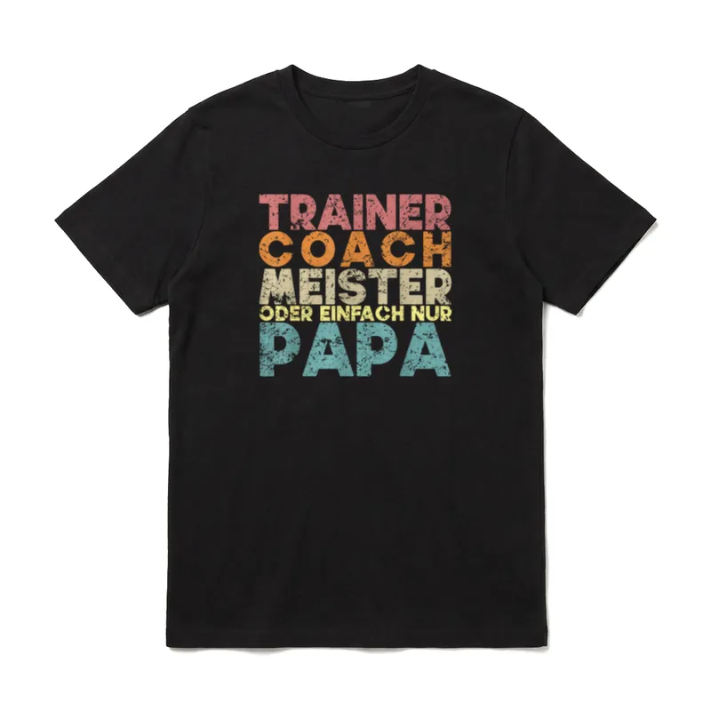 Papa Trainer Meister Coach T-Shirt – Klassisches T-Shirt in Schwarz