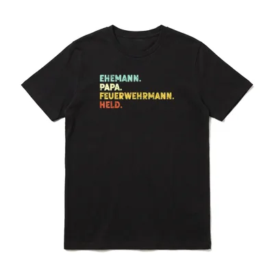 Ehemann Papa Feuerwehrmann Held Männer T-Shirt – Klassisches T-Shirt in Schwarz