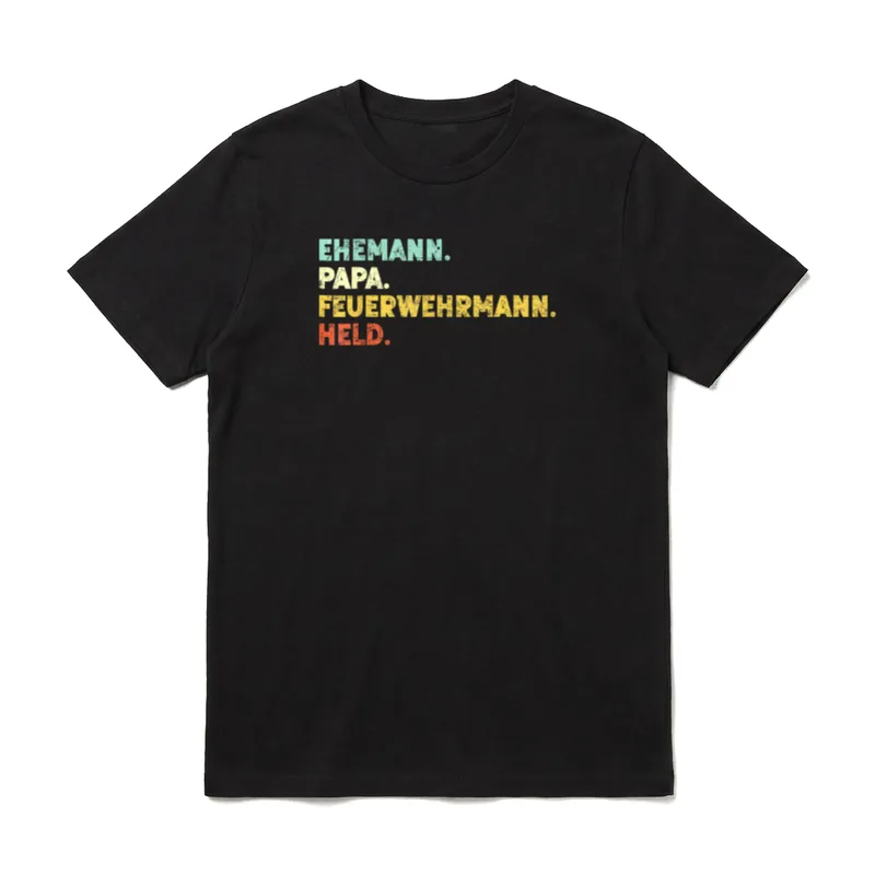 Ehemann Papa Feuerwehrmann Held Männer T-Shirt – Klassisches T-Shirt in Schwarz