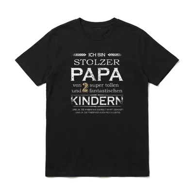 Vatertagsgeschenk stolzer Papa zwei lustiges T-Shirt – Klassisches T-Shirt in Schwarz
