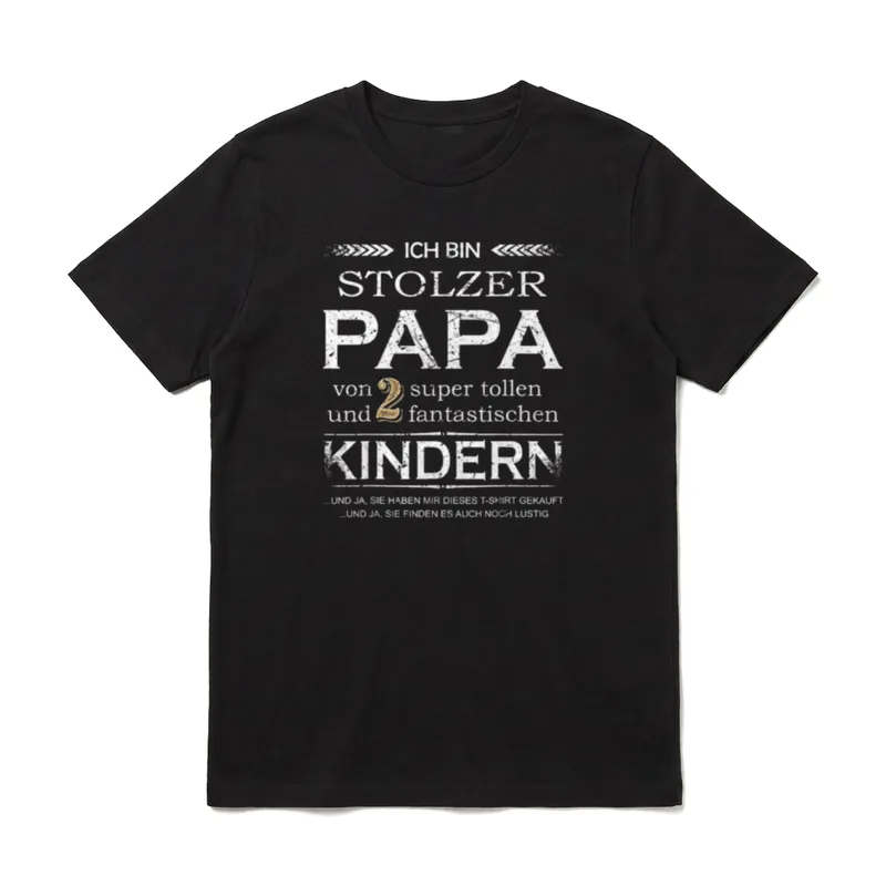 Vatertagsgeschenk stolzer Papa zwei lustiges T-Shirt – Klassisches T-Shirt in Schwarz