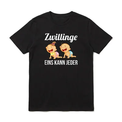 Papatag Herrentag Vatertagsgeschenk Zwilling T-Shirt – Klassisches T-Shirt in Schwarz