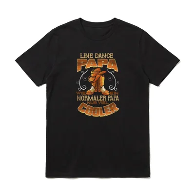 Line Dance Papa Cowboy T-Shirt – Klassisches T-Shirt in Schwarz