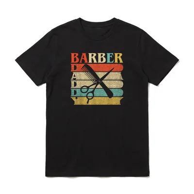 Vintager Vati-Friseur-lustiges Vati T-Shirt – Klassisches T-Shirt in Schwarz