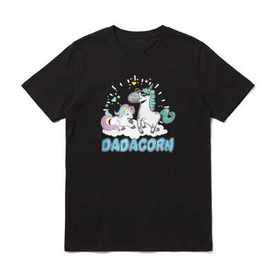 Einhorn Papa Dadacorn Regenbogen T-Shirt – Klassisches T-Shirt in Schwarz