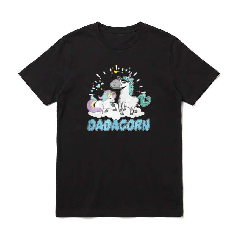 Einhorn Papa Dadacorn Regenbogen T-Shirt – Klassisches T-Shirt in Schwarz