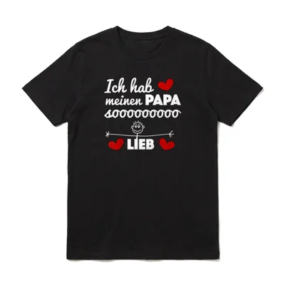 Hab Papa Lieb Outfit T-Shirt – Klassisches T-Shirt in Schwarz