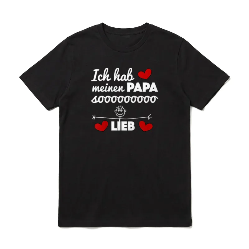 Hab Papa Lieb Outfit T-Shirt – Klassisches T-Shirt in Schwarz