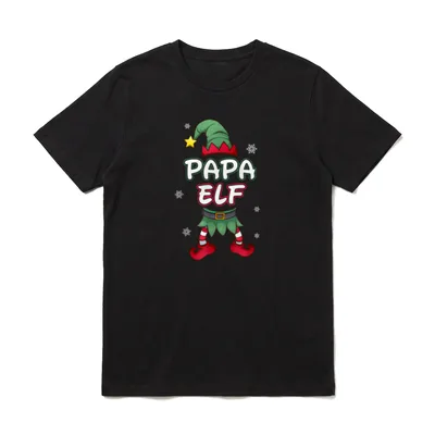 Papa Elfe Weihnachtsoutfit Partnerlook T-Shirt – Klassisches T-Shirt in Schwarz
