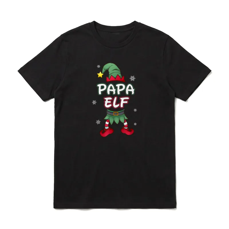 Papa Elfe Weihnachtsoutfit Partnerlook T-Shirt – Klassisches T-Shirt in Schwarz