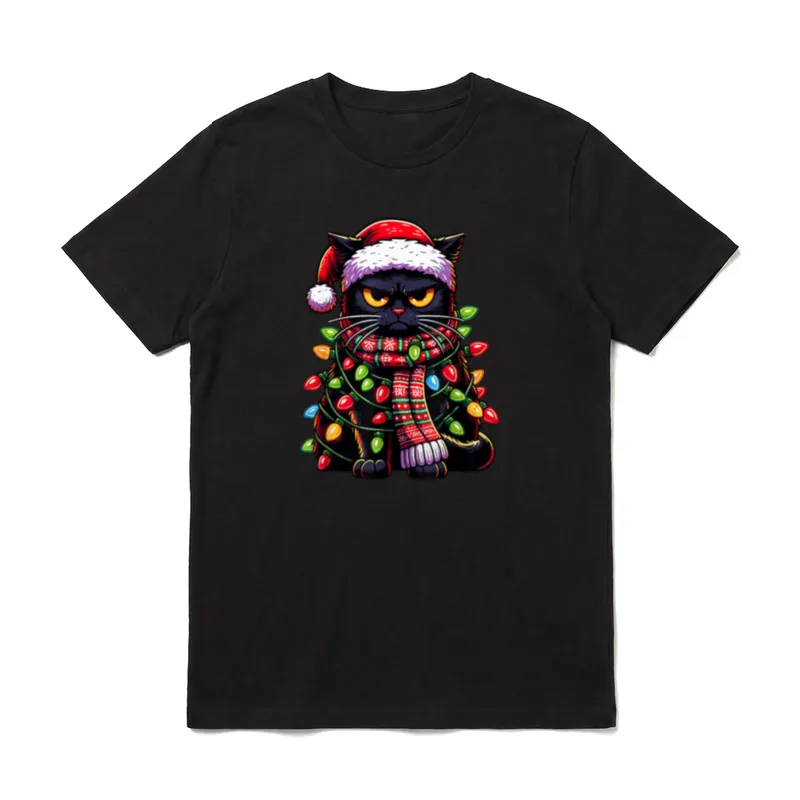 T-Shirt Katze Weihnachten – Klassisches T-Shirt in Schwarz