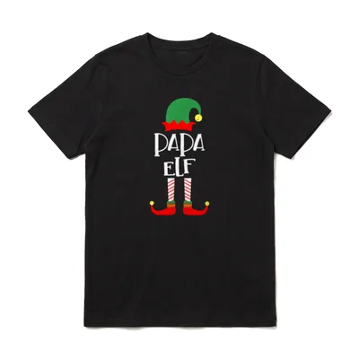 Papa Elf Familienoutfit Familie T-Shirt – Klassisches T-Shirt in Schwarz