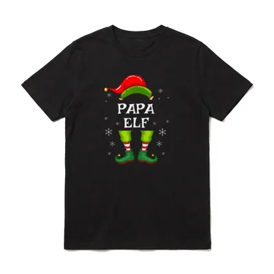Papa Elf Familien Weihnachten T-Shirt – Klassisches T-Shirt in Schwarz