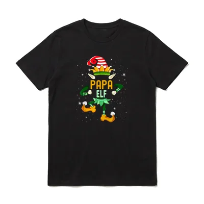 Papa Elf Weihnachten Familie Outfit T-Shirt – Klassisches T-Shirt in Schwarz