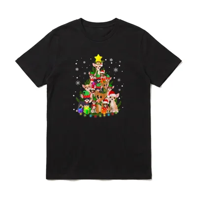 Lustig Chihuahua Weihnachten Pyjama T-Shirt – Klassisches T-Shirt in Schwarz
