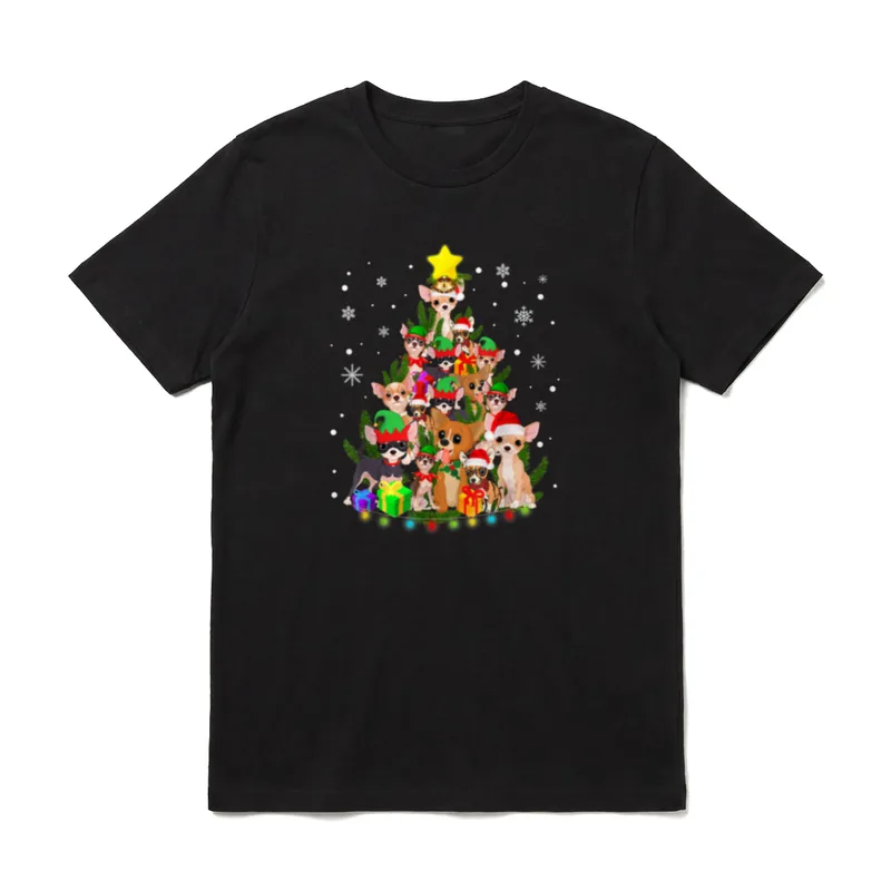 Lustig Chihuahua Weihnachten Pyjama T-Shirt – Klassisches T-Shirt in Schwarz