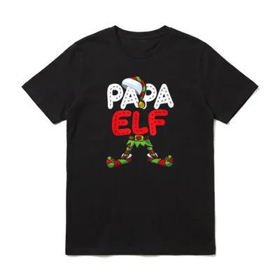 Papa Elf Kostüm Familien T-Shirt – Klassisches T-Shirt in Schwarz