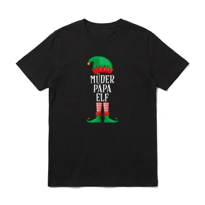 Müder Papa Elf Partnerlook T-Shirt – Klassisches T-Shirt in Schwarz
