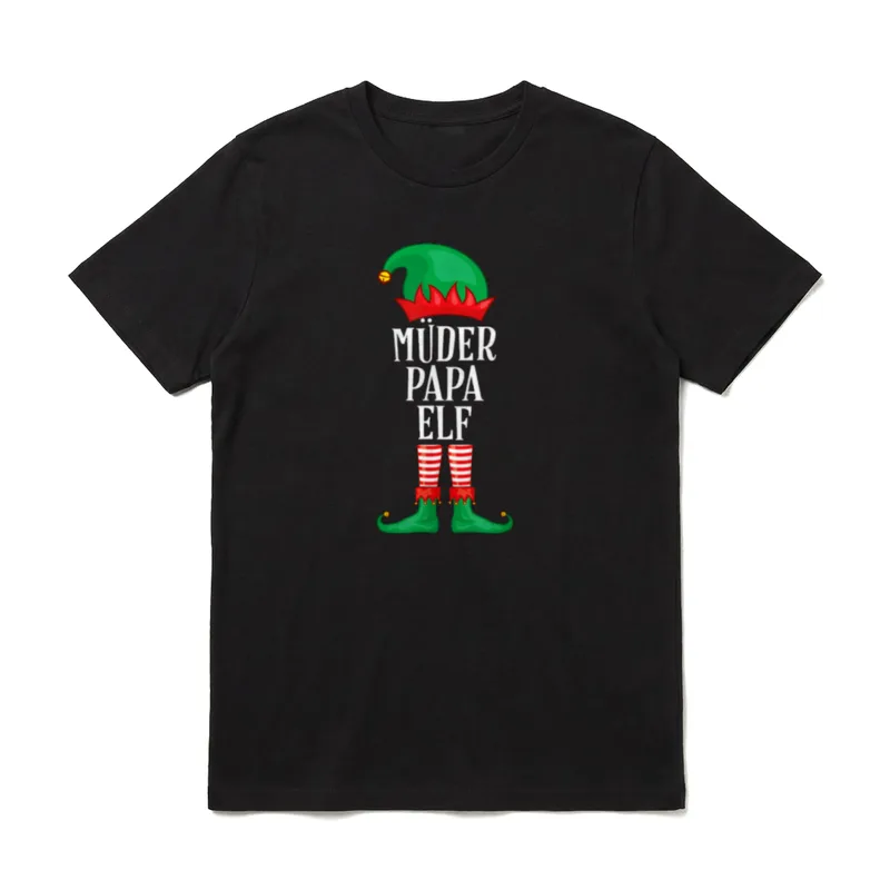 Müder Papa Elf Partnerlook T-Shirt – Klassisches T-Shirt in Schwarz