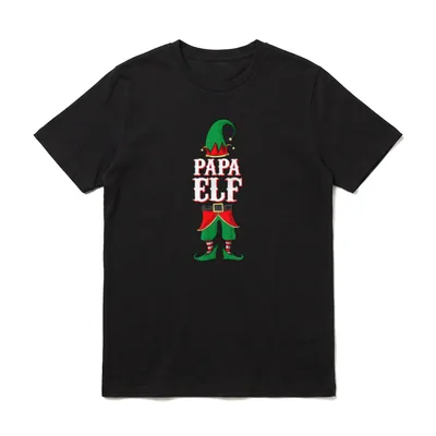 Papa Elf Mama T-Shirt – Klassisches T-Shirt in Schwarz