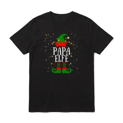 Papa Elfe Kostüme Weihnachten T-Shirt – Klassisches T-Shirt in Schwarz