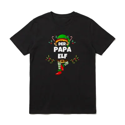Papa Elf Lustiger Weihnachts-Elf T-Shirt – Klassisches T-Shirt in Schwarz