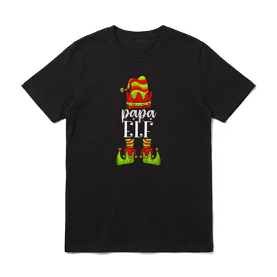 Papa Elf Familie Partnerlook Weihnachten T-Shirt – Klassisches T-Shirt in Schwarz