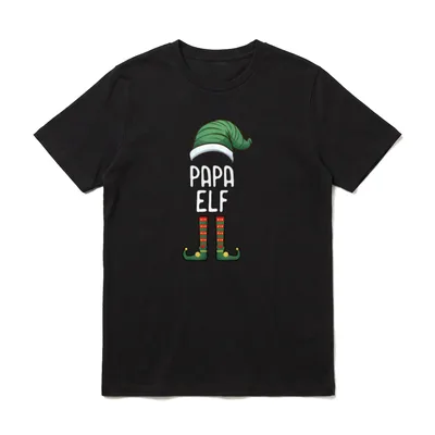 Papa Elf Weihnachten Partnerlook T-Shirt – Klassisches T-Shirt in Schwarz
