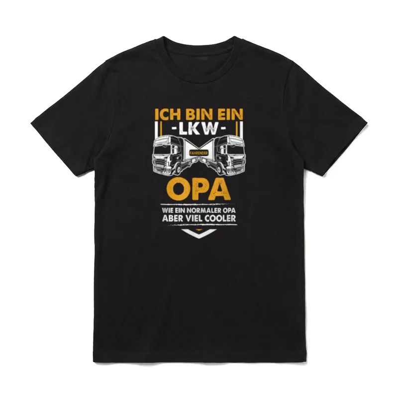 LKW Opa Trucker LKW T-Shirt – Klassisches T-Shirt in Schwarz