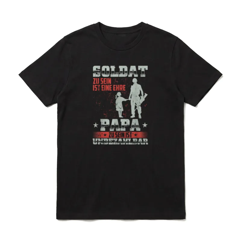 Soldat Papa mit Tochter T-Shirt – Klassisches T-Shirt in Schwarz