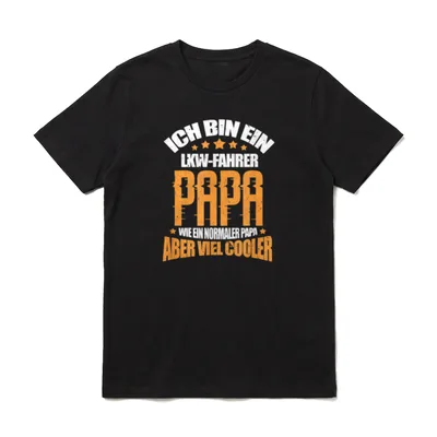 Ich bin ein LKW-Fahrer T-Shirt – LKW Fahrer Papa Spruch orange weiß mit Sternen – Klassisches T-Shirt in Schwarz