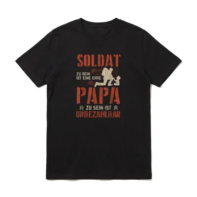 Soldat Papa mit Sohn T-Shirt – Klassisches T-Shirt in Schwarz