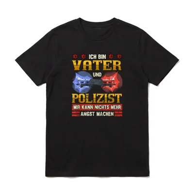 Lustig Polizei Spruch Vater T-Shirt – Klassisches T-Shirt in Schwarz