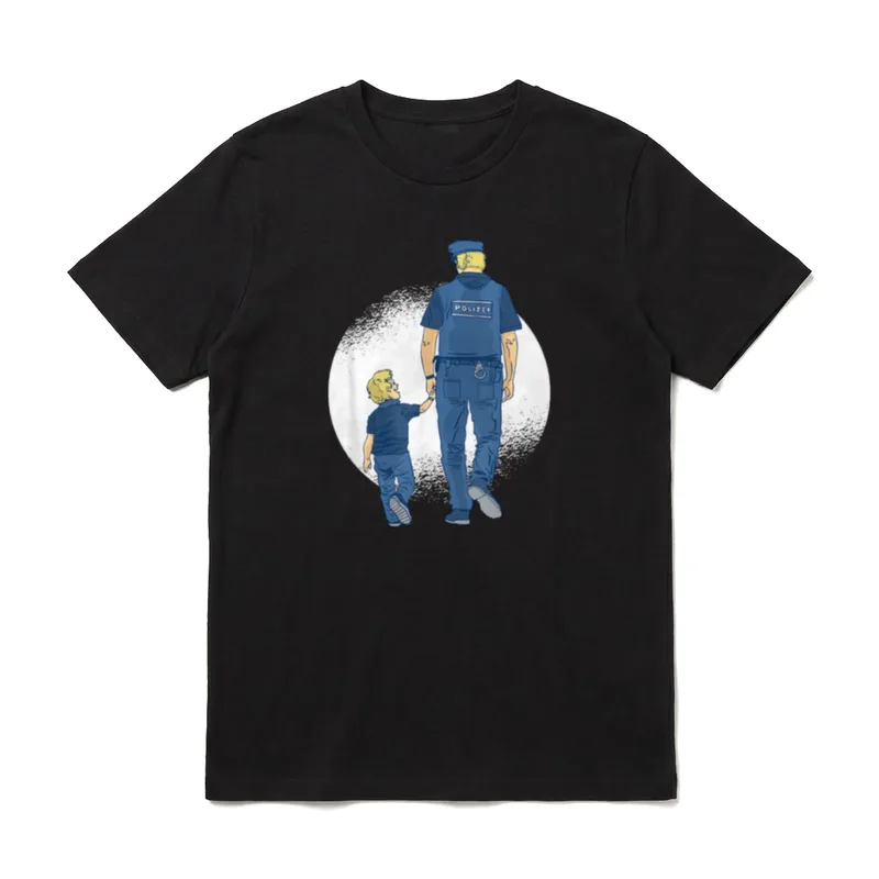 Papa und Polizist Sohn T-Shirt – Klassisches T-Shirt in Schwarz