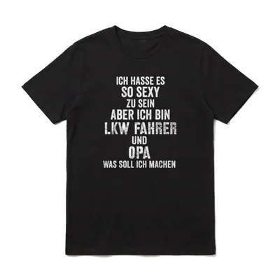 Lkw Opa Lustig Spruch Lastwagen T-Shirt – Klassisches T-Shirt in Schwarz