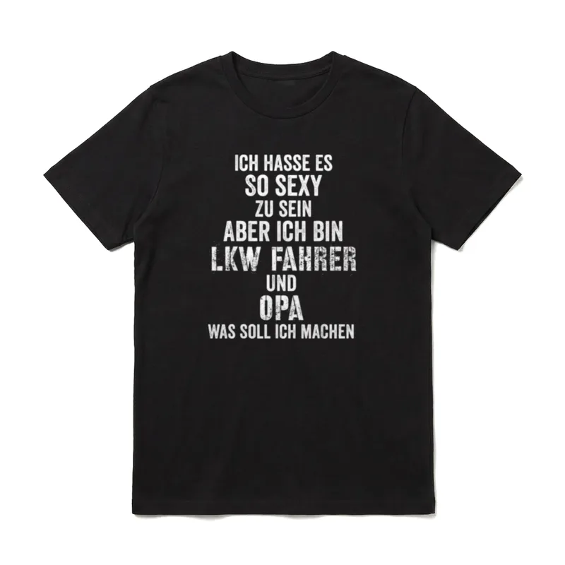 Lkw Opa Lustig Spruch Lastwagen T-Shirt – Klassisches T-Shirt in Schwarz