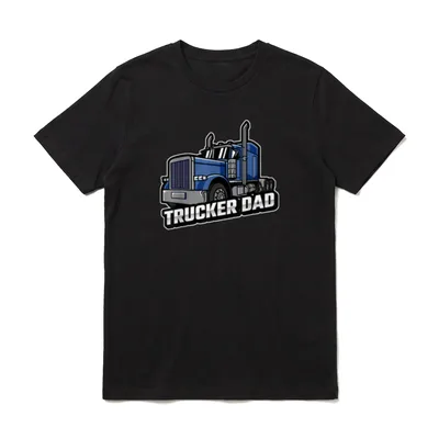 Vater Sohn Partner Outfit Trucker T-Shirt – Klassisches T-Shirt in Schwarz