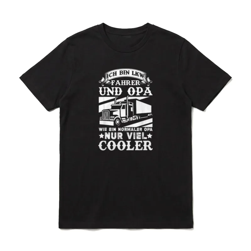 LKW Fahrer und Opa Traktor, LKW & Oldtimer T-Shirt – Klassisches T-Shirt in Schwarz