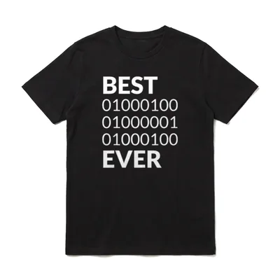 Best Dad Ever Binärcode T-Shirt – Klassisches T-Shirt in Schwarz