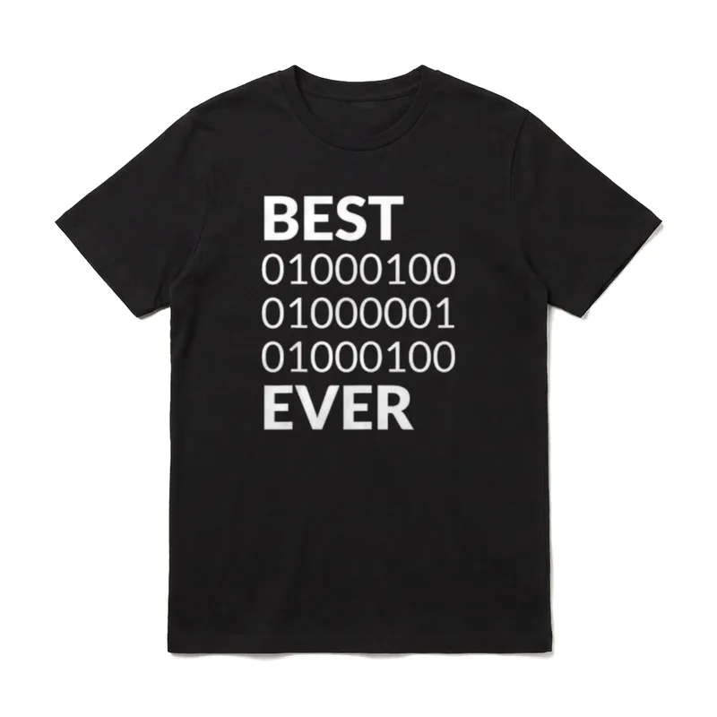 Best Dad Ever Binärcode T-Shirt – Klassisches T-Shirt in Schwarz