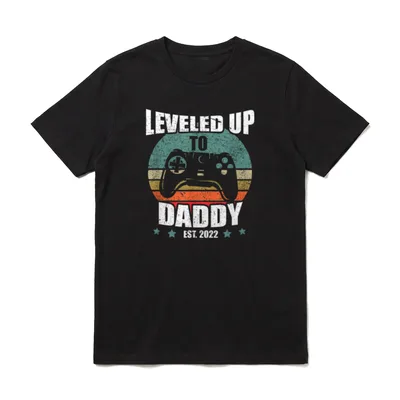 Lustiges Ich Werde Papa Leveled T-Shirt – Klassisches T-Shirt in Schwarz