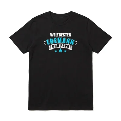 Bester Ehemann und Papa T-Shirt – Klassisches T-Shirt in Schwarz